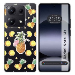 Funda Silicona Transparente para Xiaomi Redmi Note 14S diseño Piña Dibujos