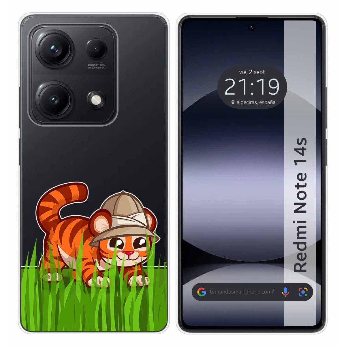 Funda Silicona Transparente para Xiaomi Redmi Note 14S diseño Tigre Dibujos