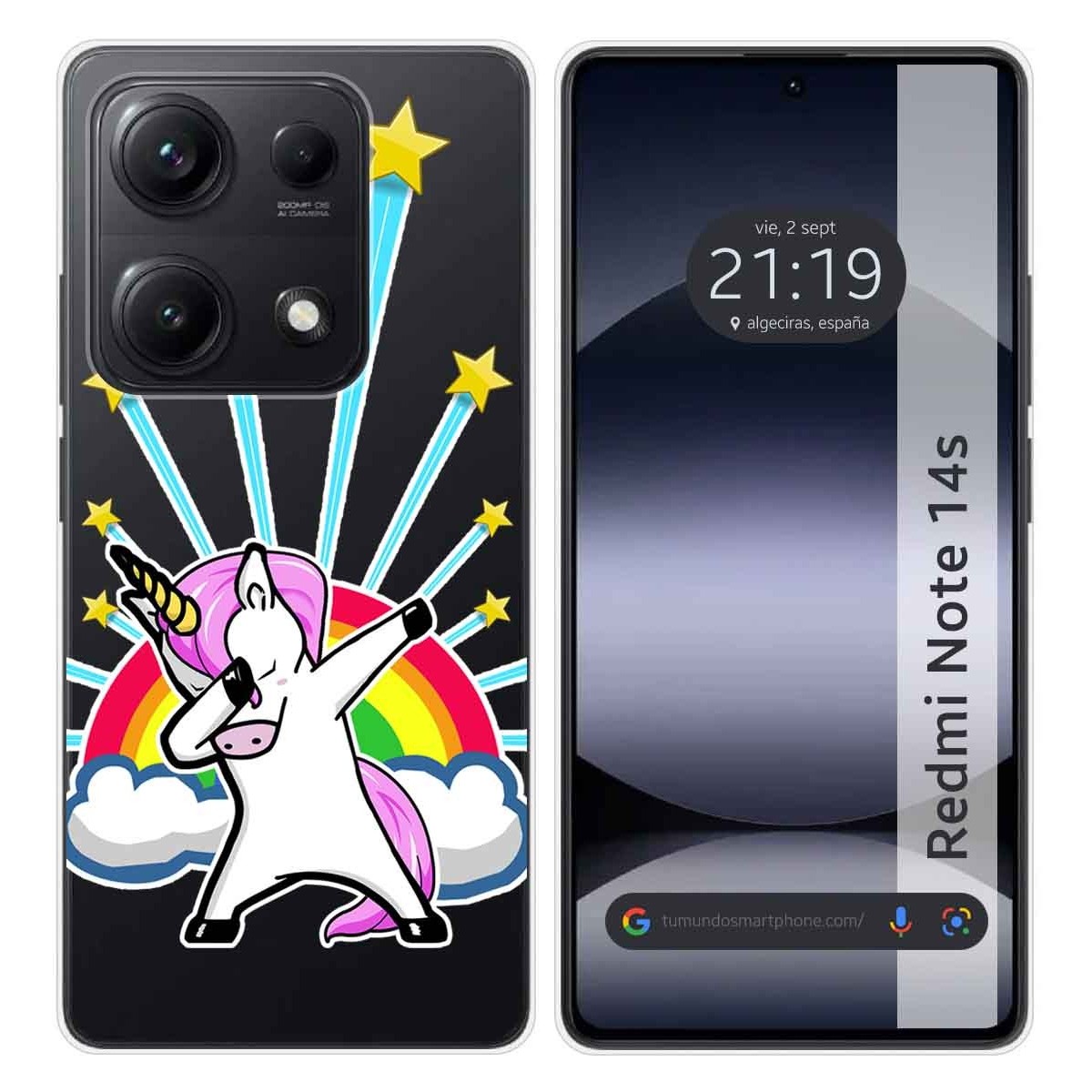 Funda Silicona Transparente para Xiaomi Redmi Note 14S diseño Unicornio Dibujos