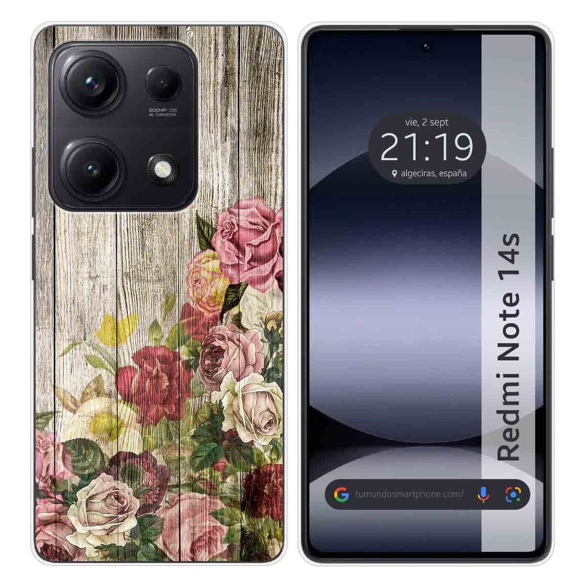 Funda Silicona para Xiaomi Redmi Note 14S diseño Madera 08 Dibujos