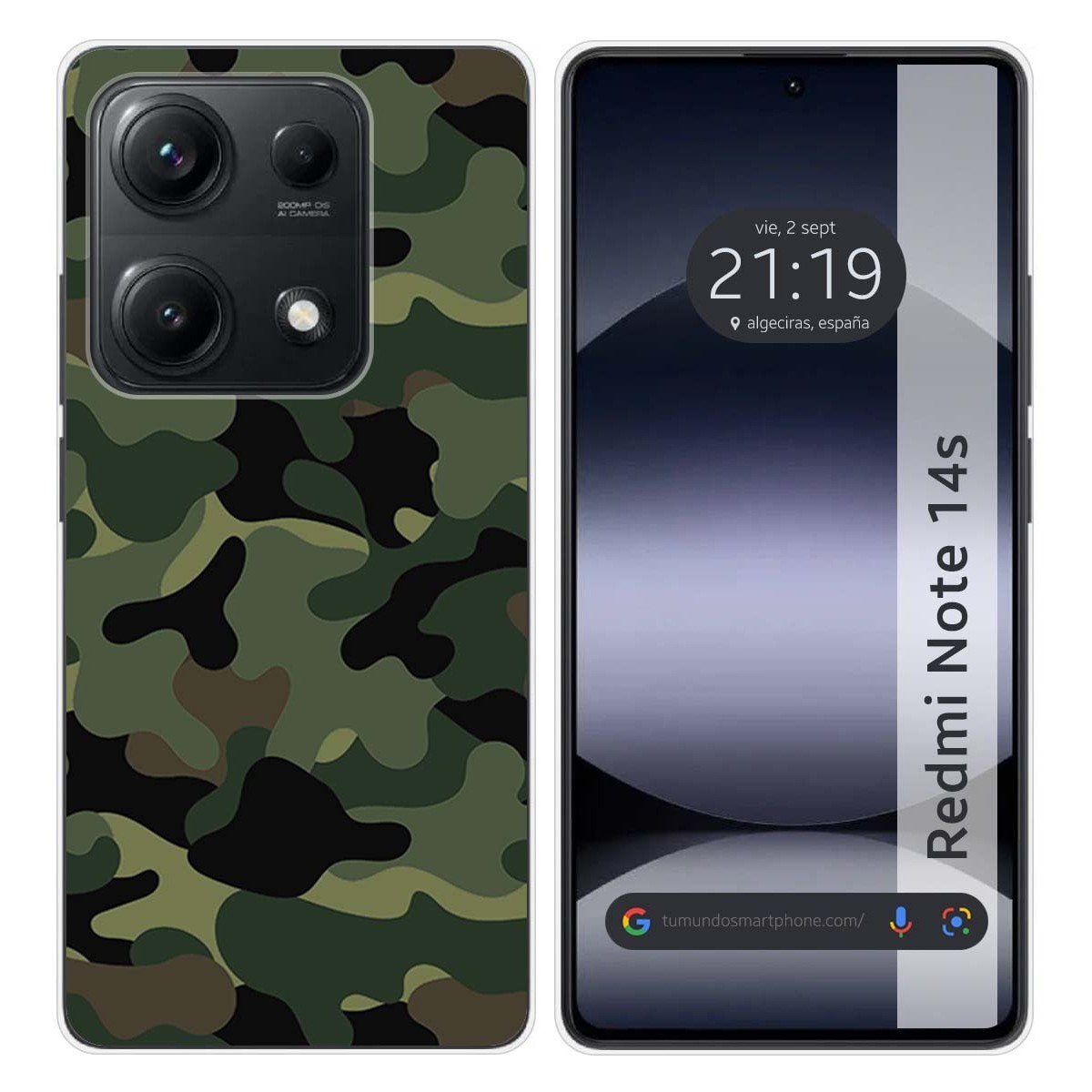 Funda Silicona para Xiaomi Redmi Note 14S diseño Camuflaje Dibujos