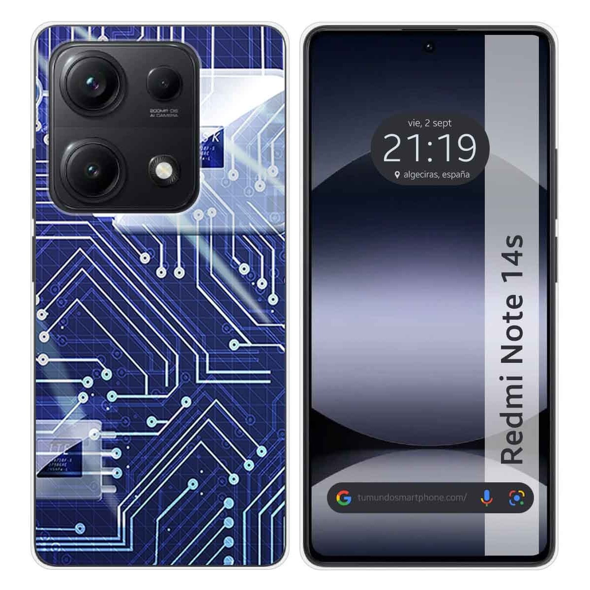 Funda Silicona para Xiaomi Redmi Note 14S diseño Circuito Dibujos