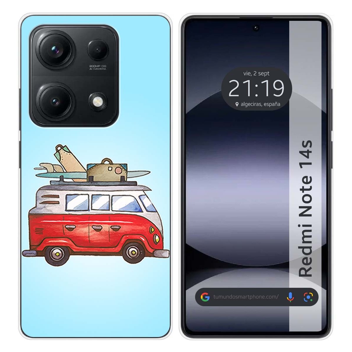 Funda Silicona para Xiaomi Redmi Note 14S diseño Furgoneta Dibujos