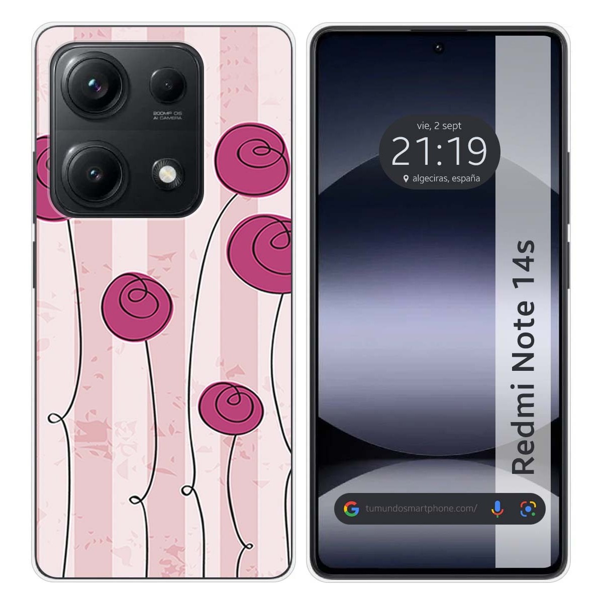 Funda Silicona para Xiaomi Redmi Note 14S diseño Flores Vintage Dibujos