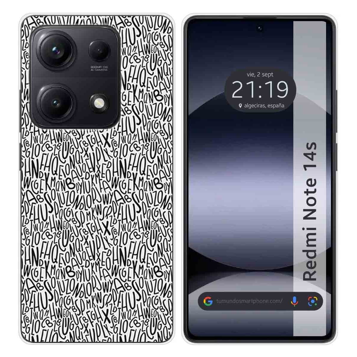 Funda Silicona para Xiaomi Redmi Note 14S diseño Letras Dibujos