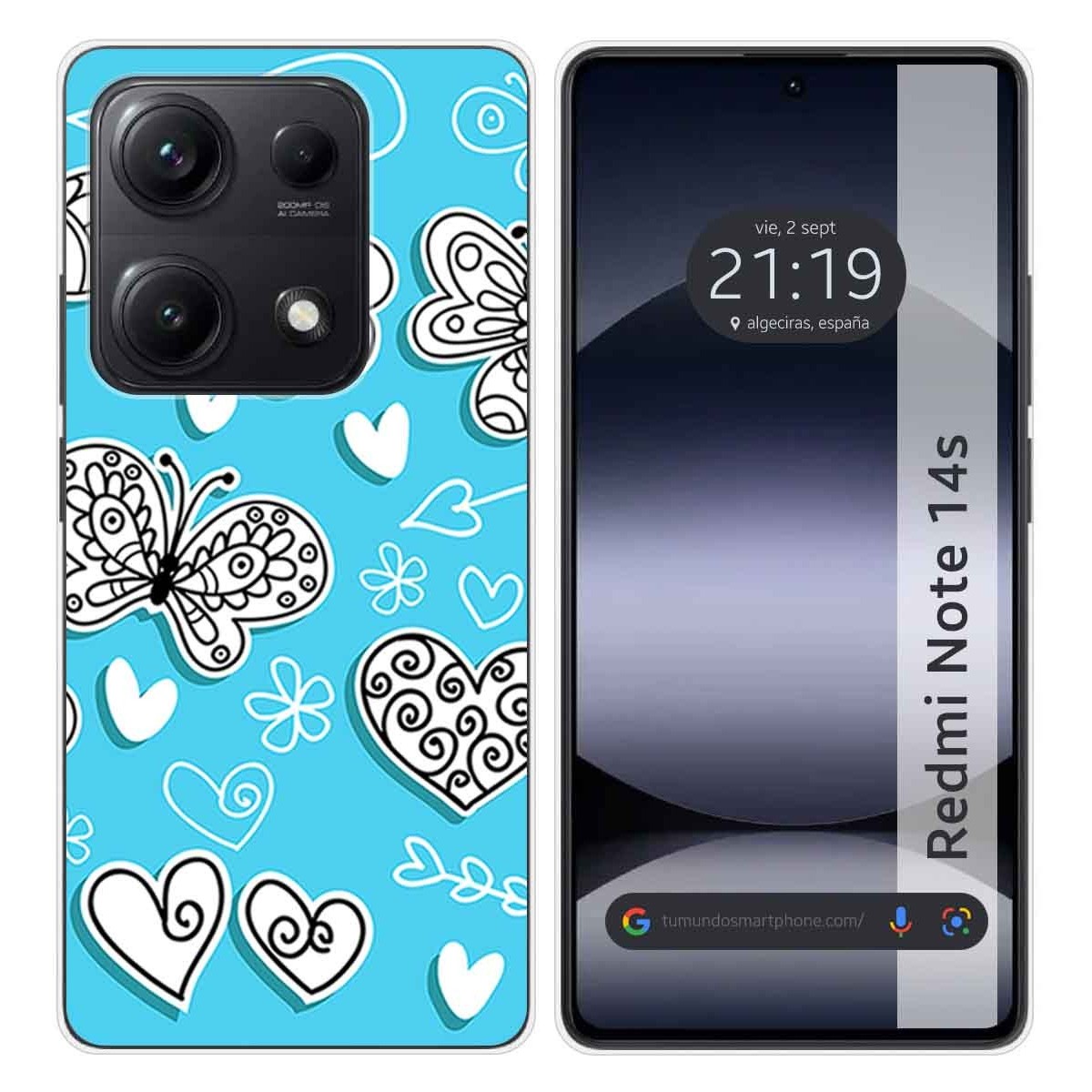 Funda Silicona para Xiaomi Redmi Note 14S diseño Mariposas Dibujos