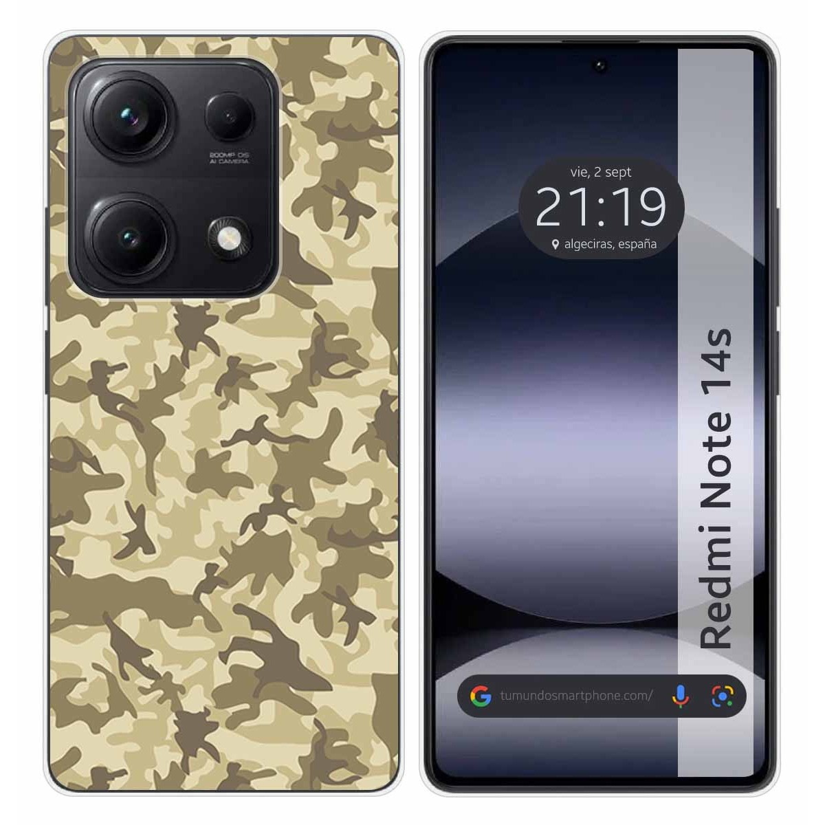 Funda Silicona para Xiaomi Redmi Note 14S diseño Sand Camuflaje Dibujos