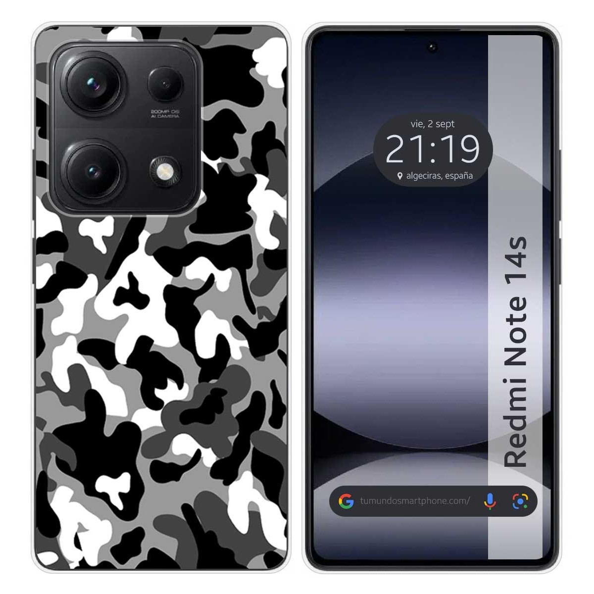 Funda Silicona para Xiaomi Redmi Note 14S diseño Snow Camuflaje Dibujos