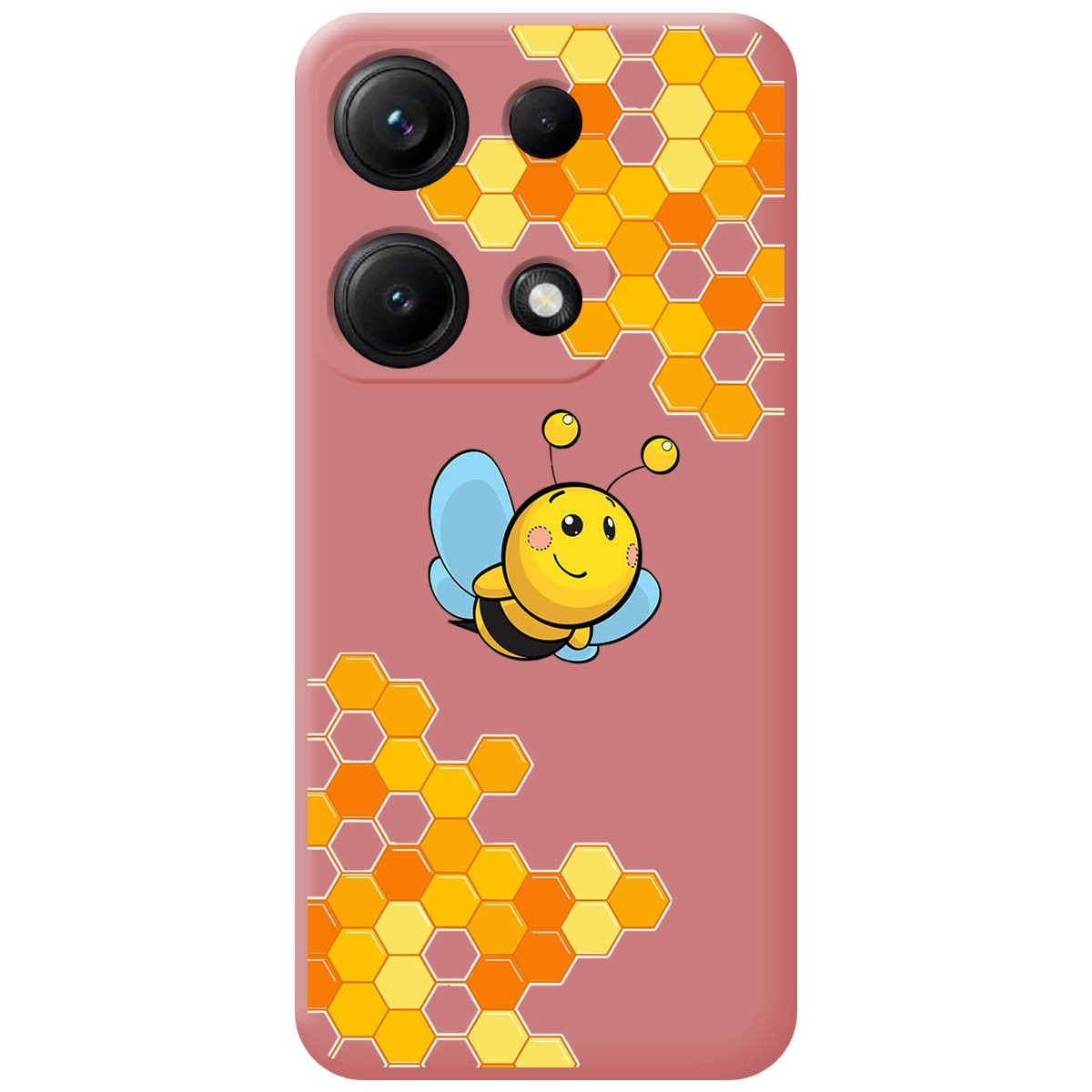 Funda Silicona Líquida Rosa para Xiaomi Redmi Note 14S diseño Abeja Dibujos