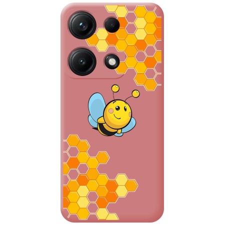 Funda Silicona Líquida Rosa para Xiaomi Redmi Note 14S diseño Abeja Dibujos