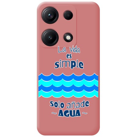 Funda Silicona Líquida Rosa para Xiaomi Redmi Note 14S diseño Agua Dibujos