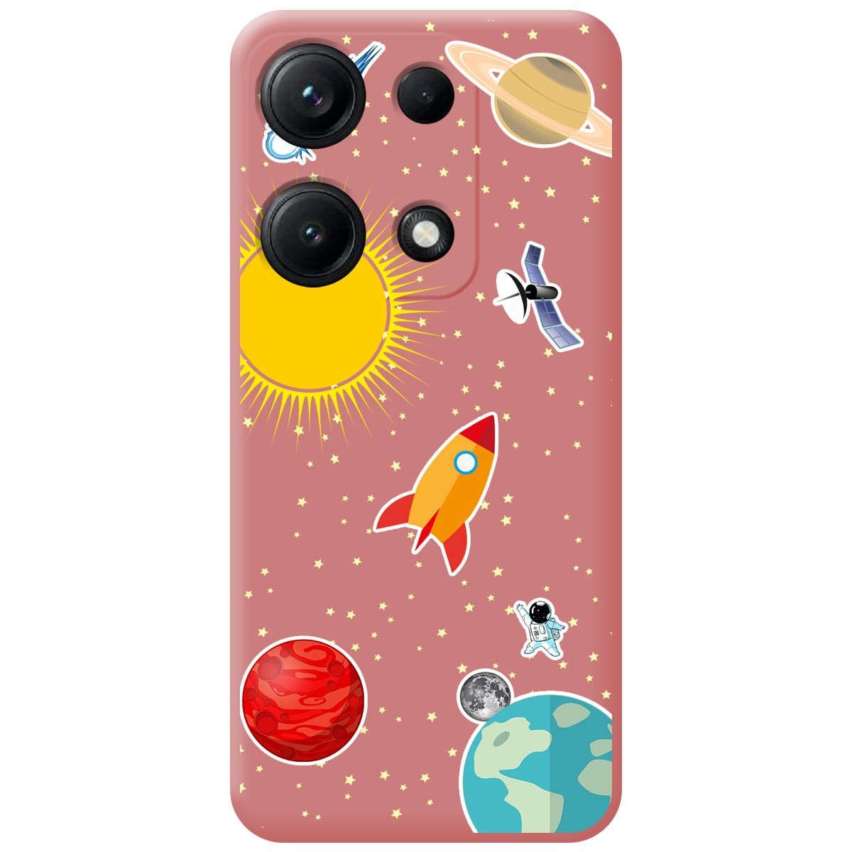 Funda Silicona Líquida Rosa para Xiaomi Redmi Note 14S diseño Espacio Dibujos