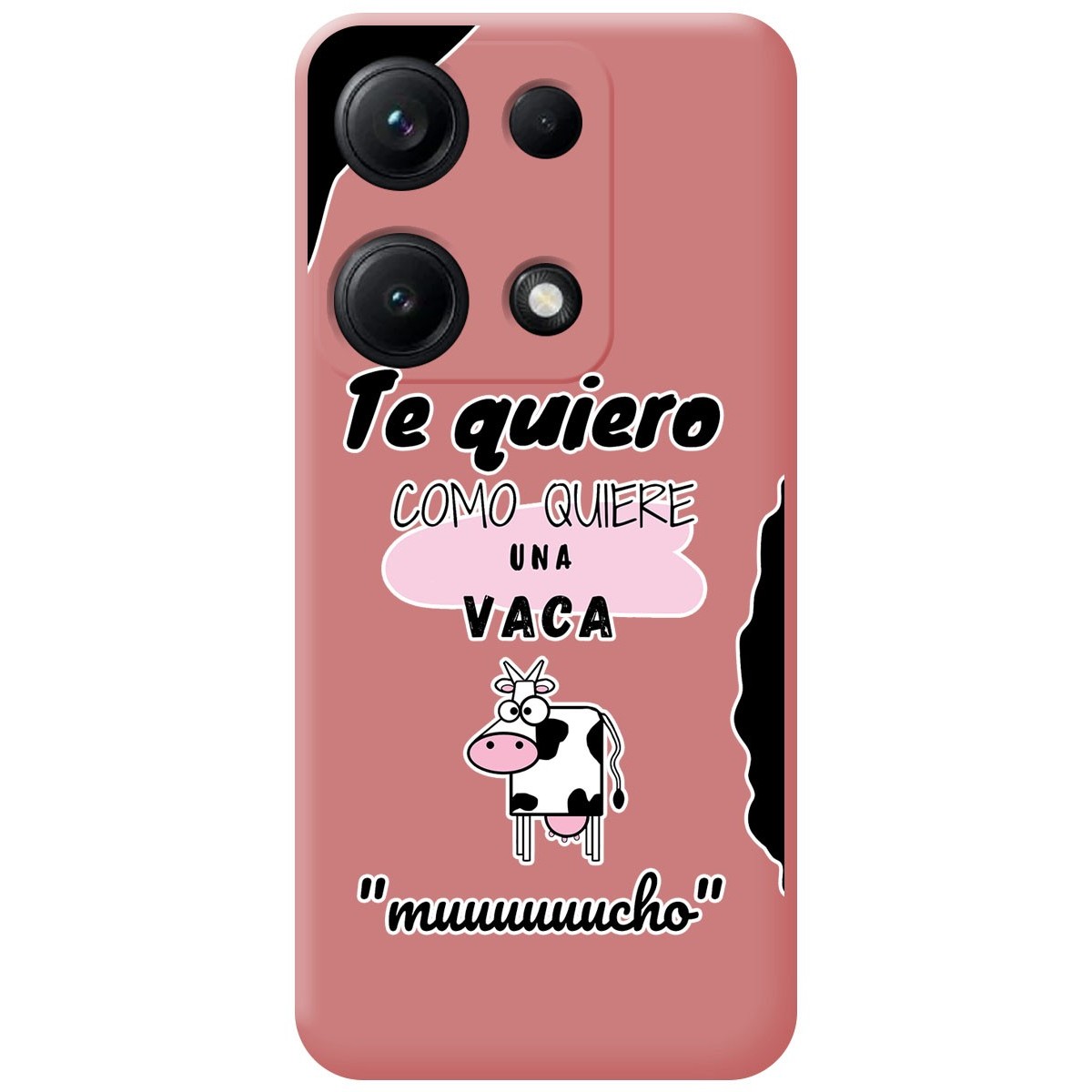 Funda Silicona Líquida Rosa para Xiaomi Redmi Note 14S diseño Vaca Dibujos
