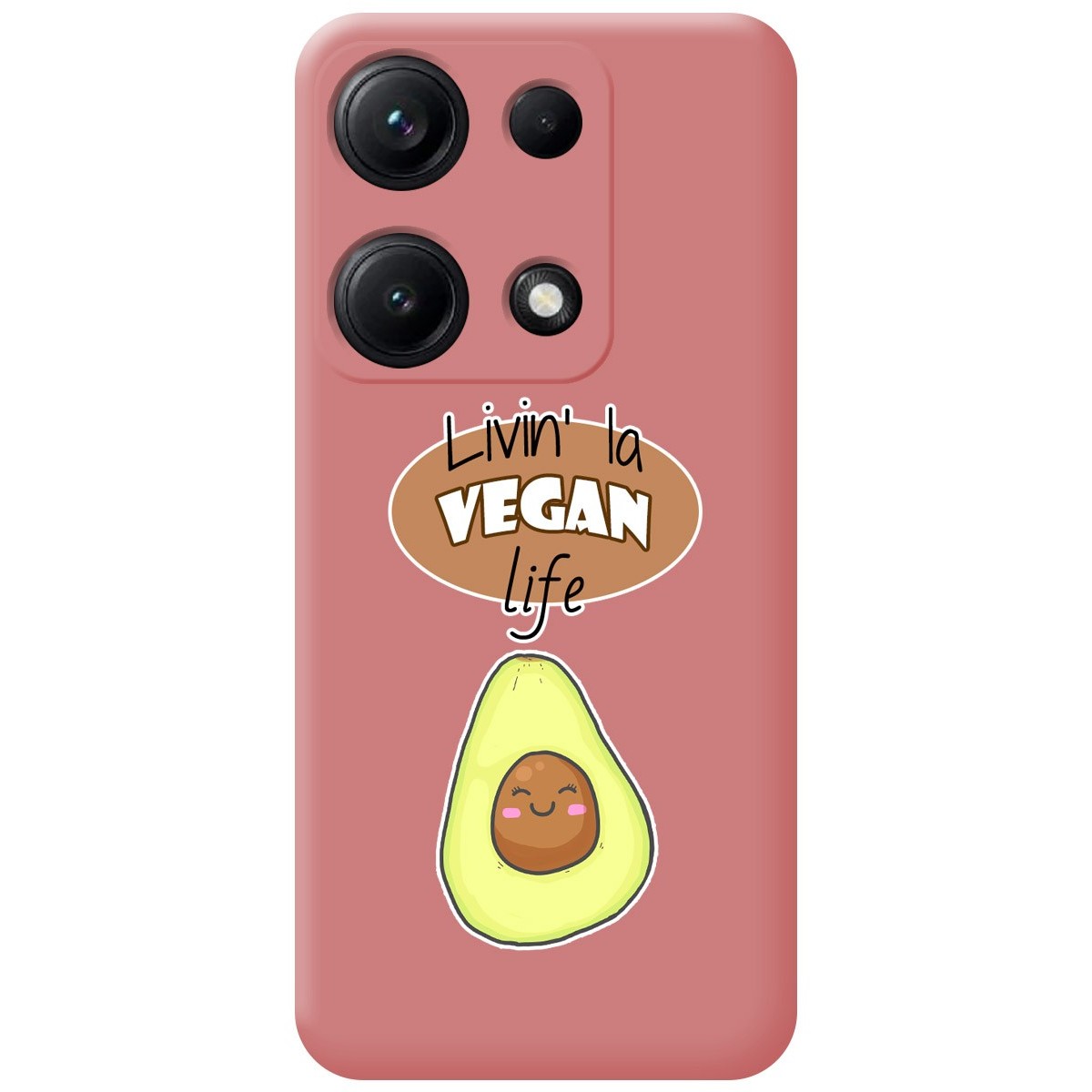 Funda Silicona Líquida Rosa para Xiaomi Redmi Note 14S diseño Vegan Life Dibujos
