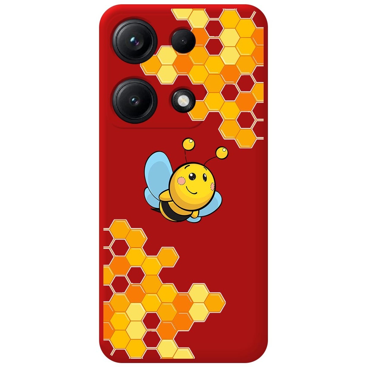 Funda Silicona Líquida Roja para Xiaomi Redmi Note 14S diseño Abeja Dibujos
