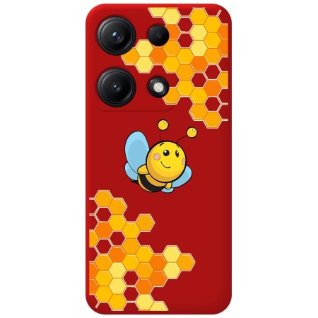 Funda Silicona Líquida Roja para Xiaomi Redmi Note 14S diseño Abeja Dibujos