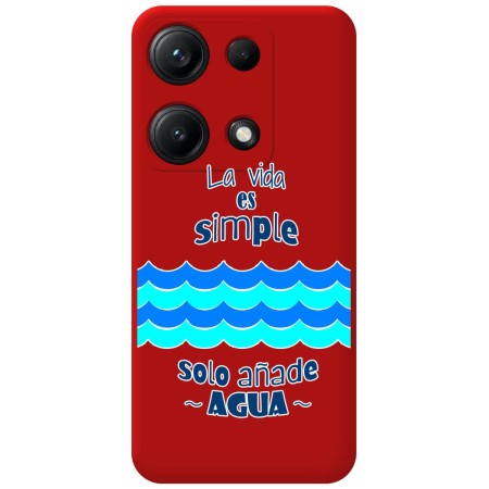 Funda Silicona Líquida Roja para Xiaomi Redmi Note 14S diseño Agua Dibujos