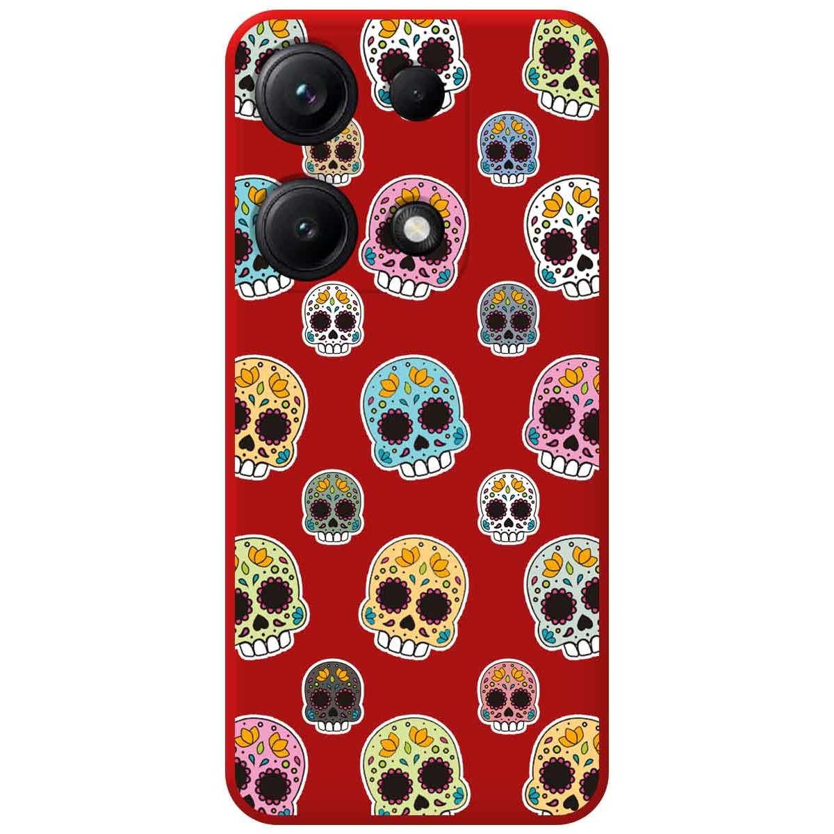 Funda Silicona Líquida Roja para Xiaomi Redmi Note 14S diseño Catrina Dibujos