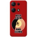 Funda Silicona Líquida Roja para Xiaomi Redmi Note 14S diseño Hombre Escalada Dibujos