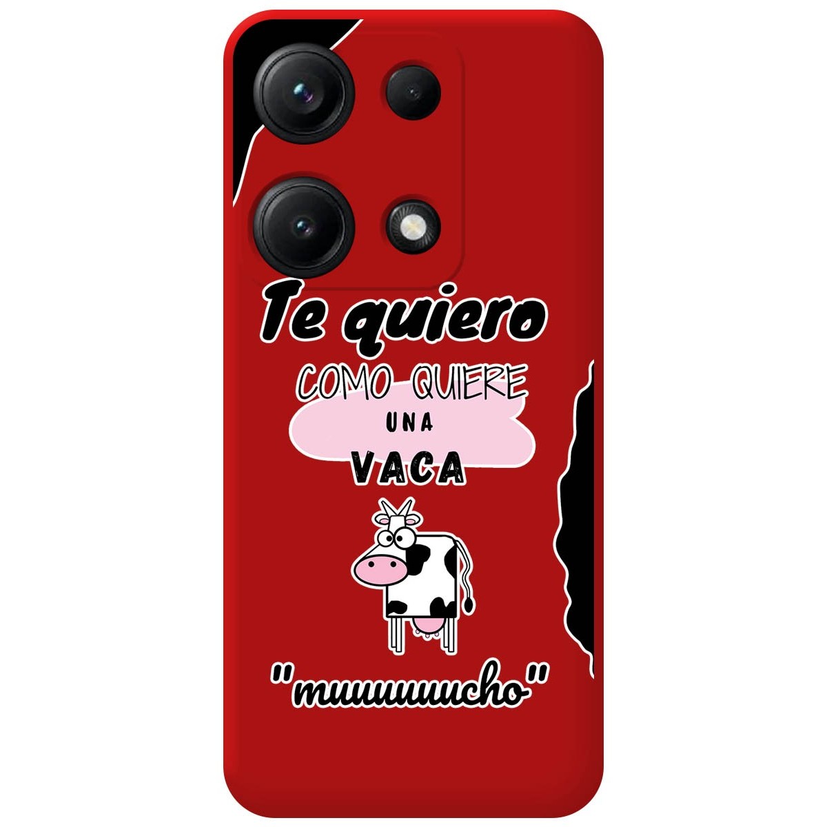 Funda Silicona Líquida Roja para Xiaomi Redmi Note 14S diseño Vaca Dibujos