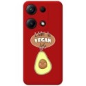 Funda Silicona Líquida Roja para Xiaomi Redmi Note 14S diseño Vegan Life Dibujos