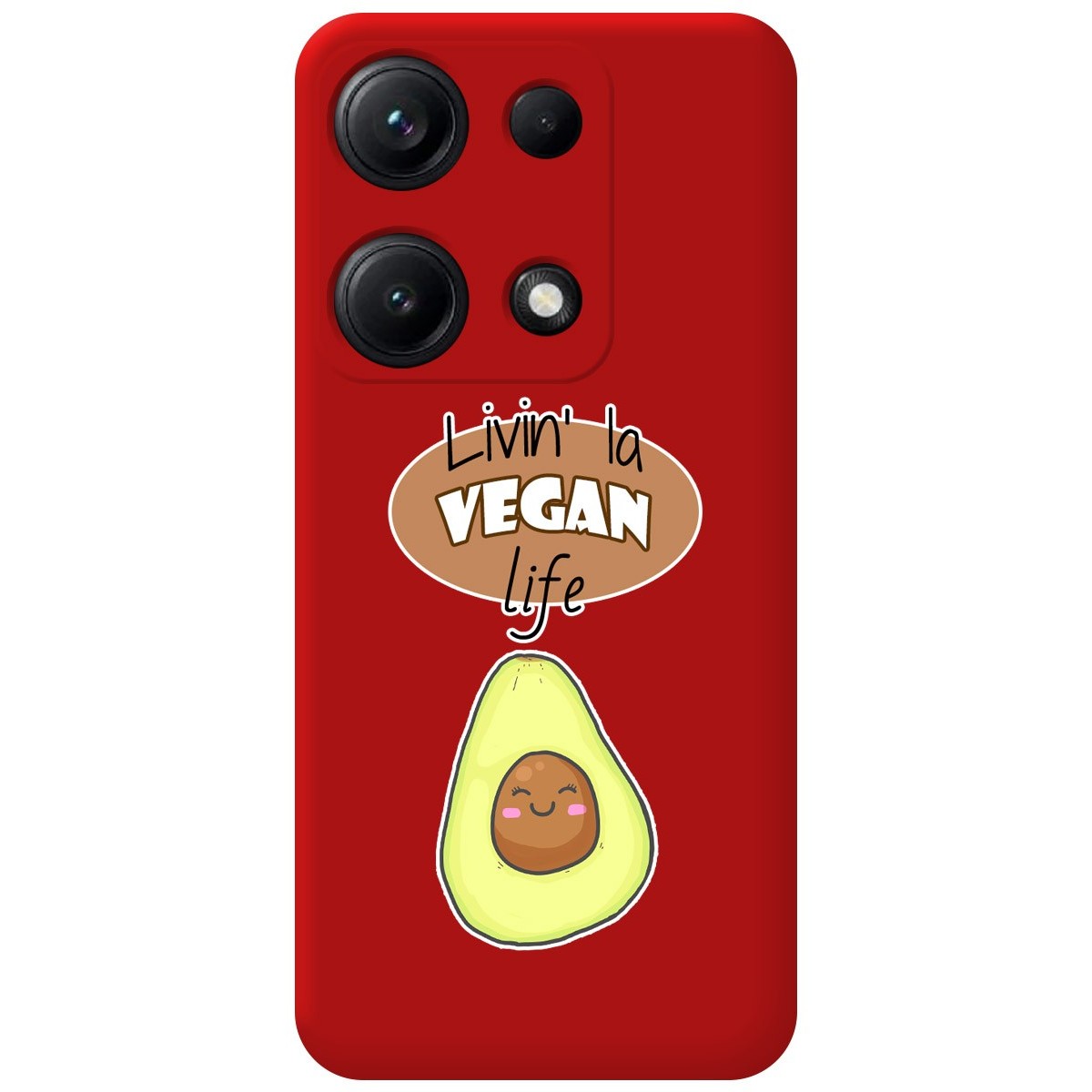 Funda Silicona Líquida Roja para Xiaomi Redmi Note 14S diseño Vegan Life Dibujos