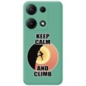 Funda Silicona Líquida Verde para Xiaomi Redmi Note 14S diseño Hombre Escalada Dibujos