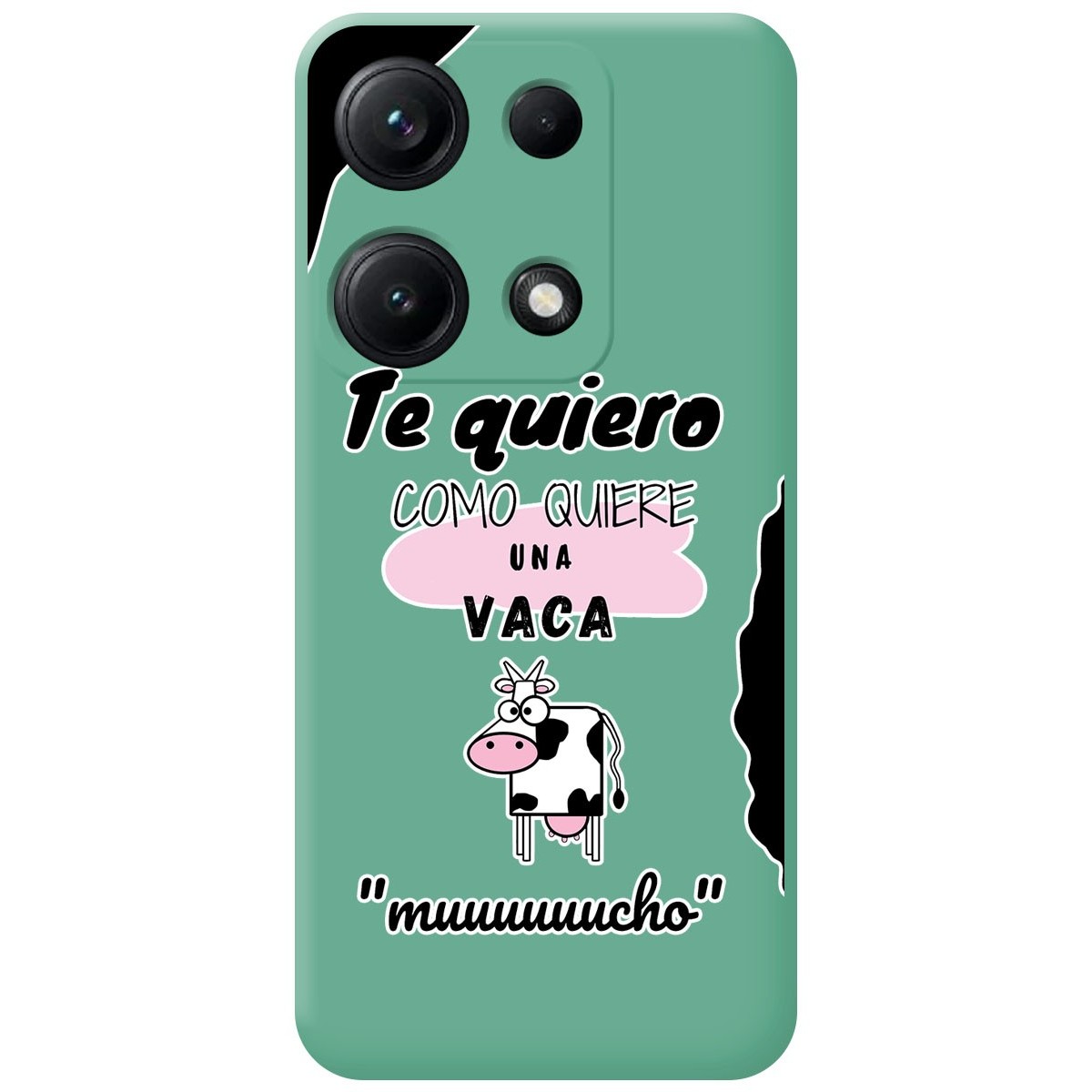 Funda Silicona Líquida Verde para Xiaomi Redmi Note 14S diseño Vaca Dibujos