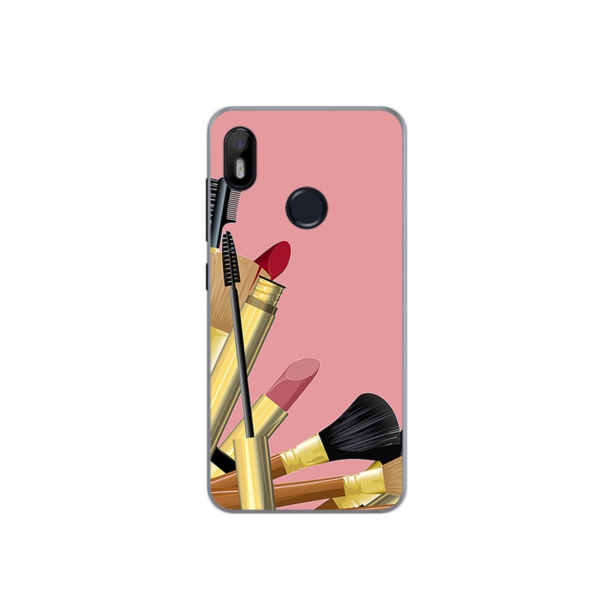 Funda Gel Tpu para Bq Aquaris C Diseño Brochas Dibujos
