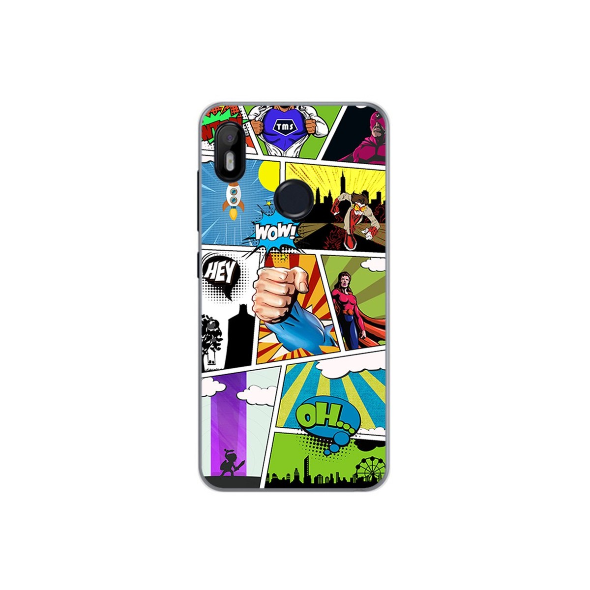 Funda Gel Tpu para Bq Aquaris C Diseño Comic Dibujos