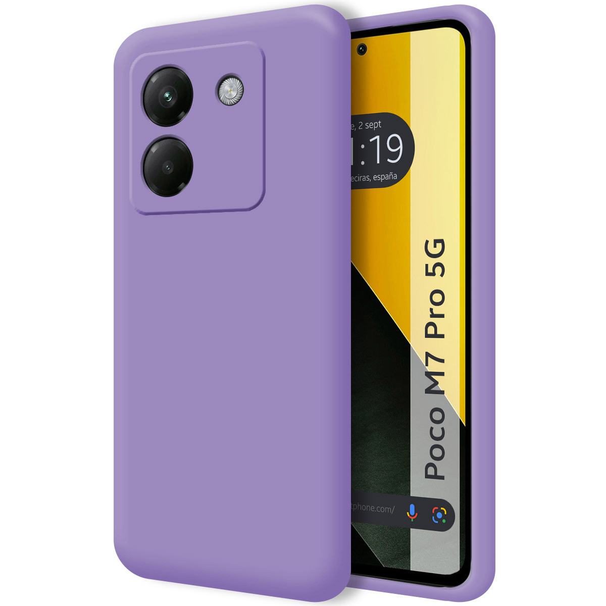 Funda Silicona Líquida Ultra Suave para Xiaomi Poco M7 Pro 5G color Morada