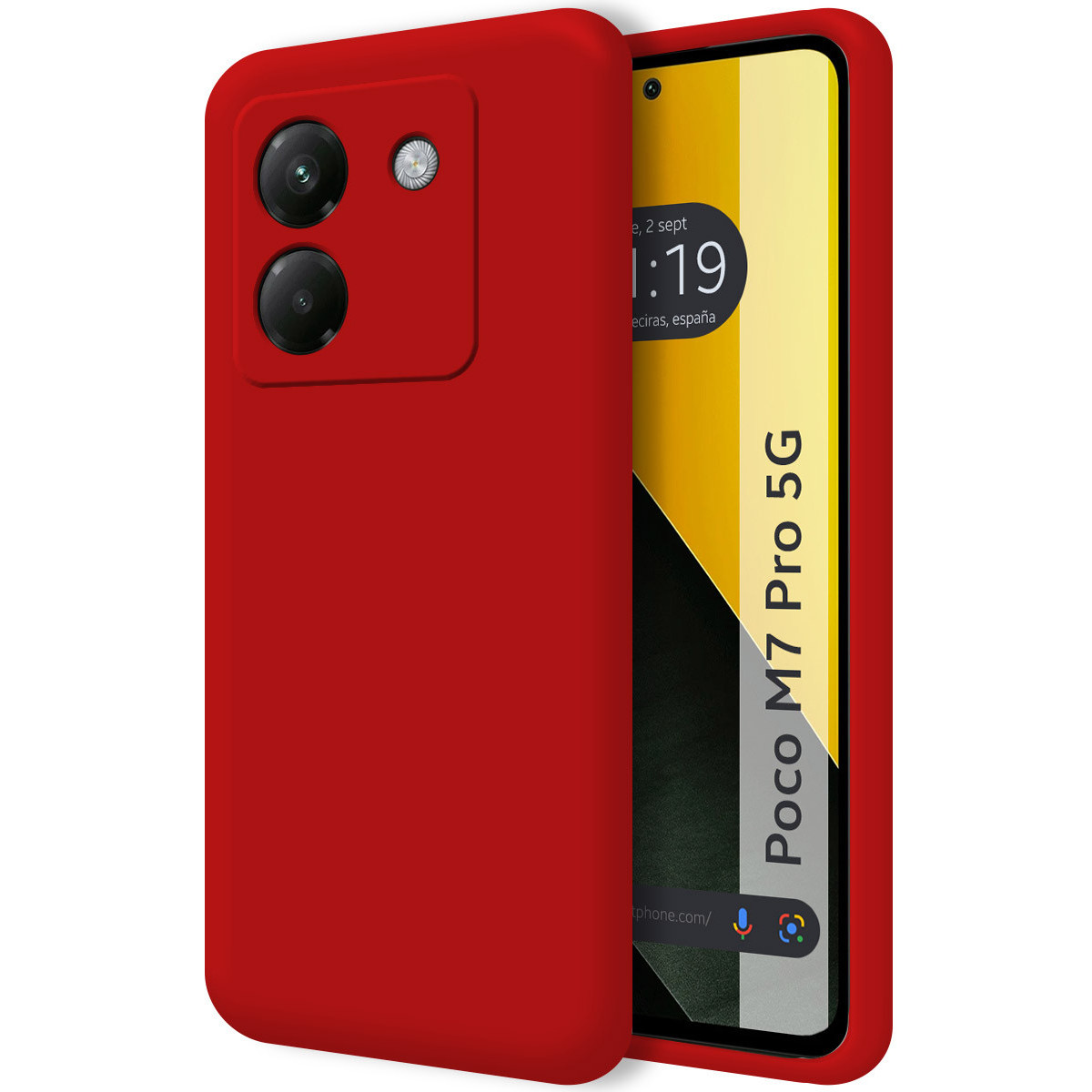 Funda Silicona Líquida Ultra Suave para Xiaomi Poco M7 Pro 5G color Roja