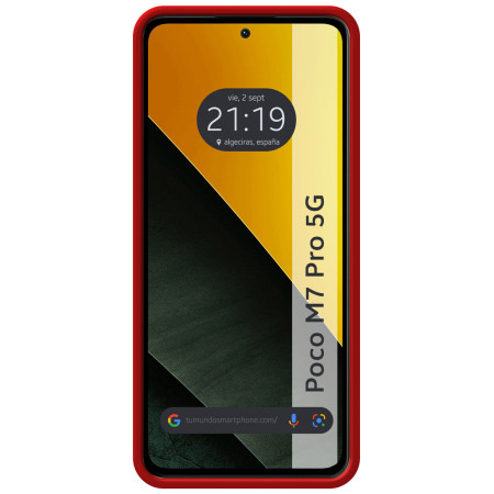 Funda Silicona Líquida Ultra Suave para Xiaomi Poco M7 Pro 5G color Roja
