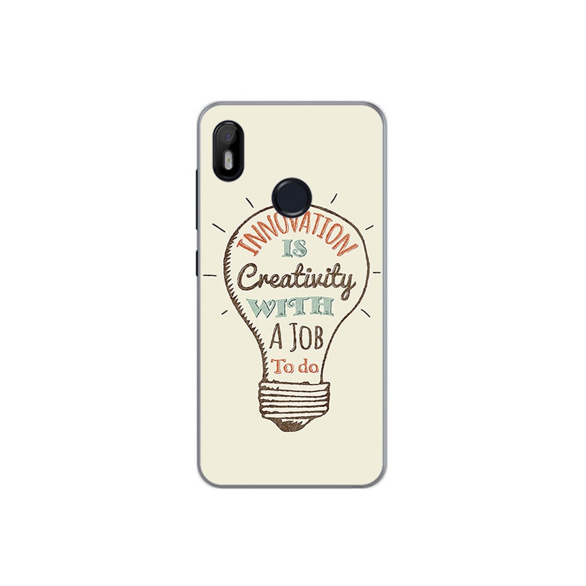 Funda Gel Tpu para Bq Aquaris C Diseño Creativity Dibujos