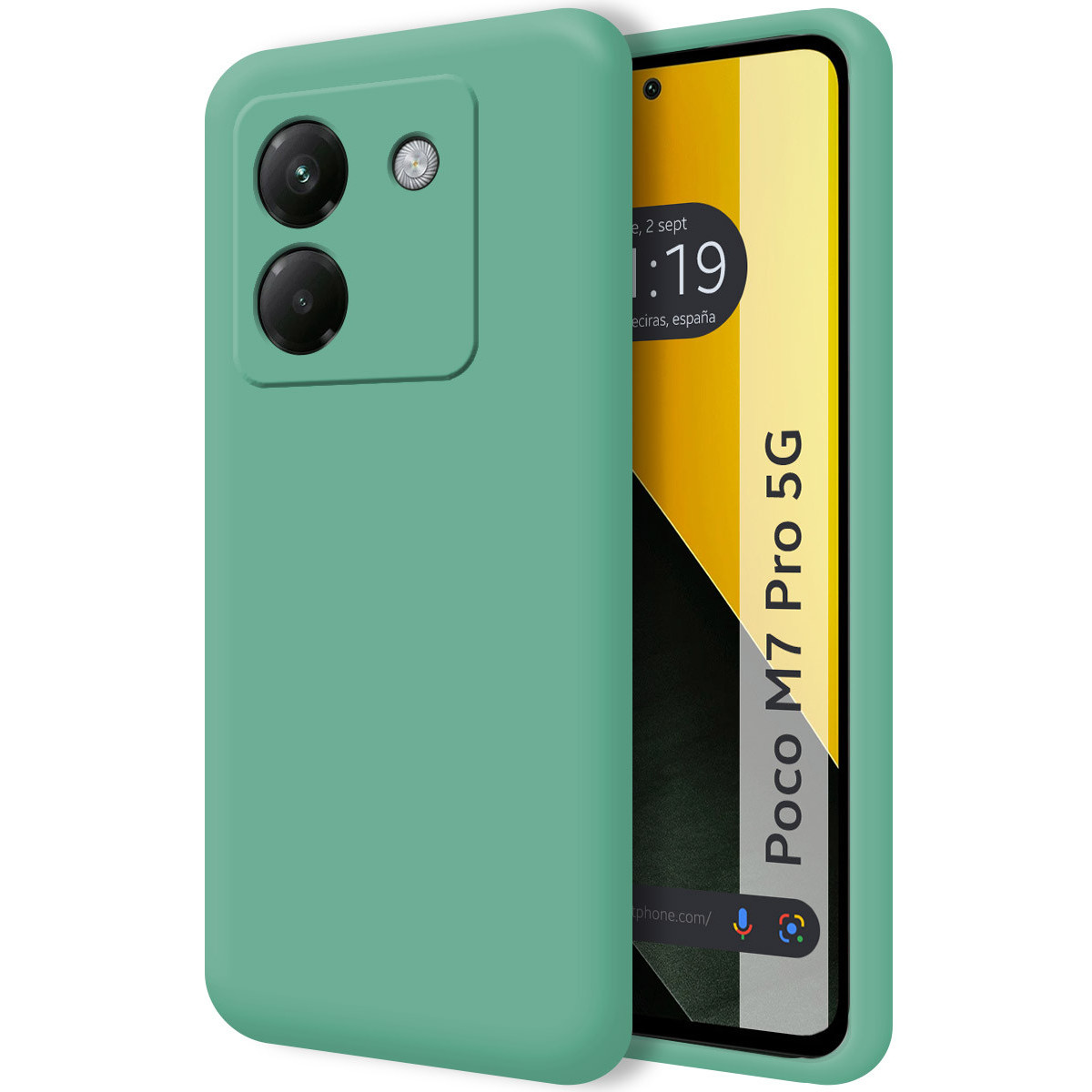 Funda Silicona Líquida Ultra Suave para Xiaomi Poco M7 Pro 5G color Verde