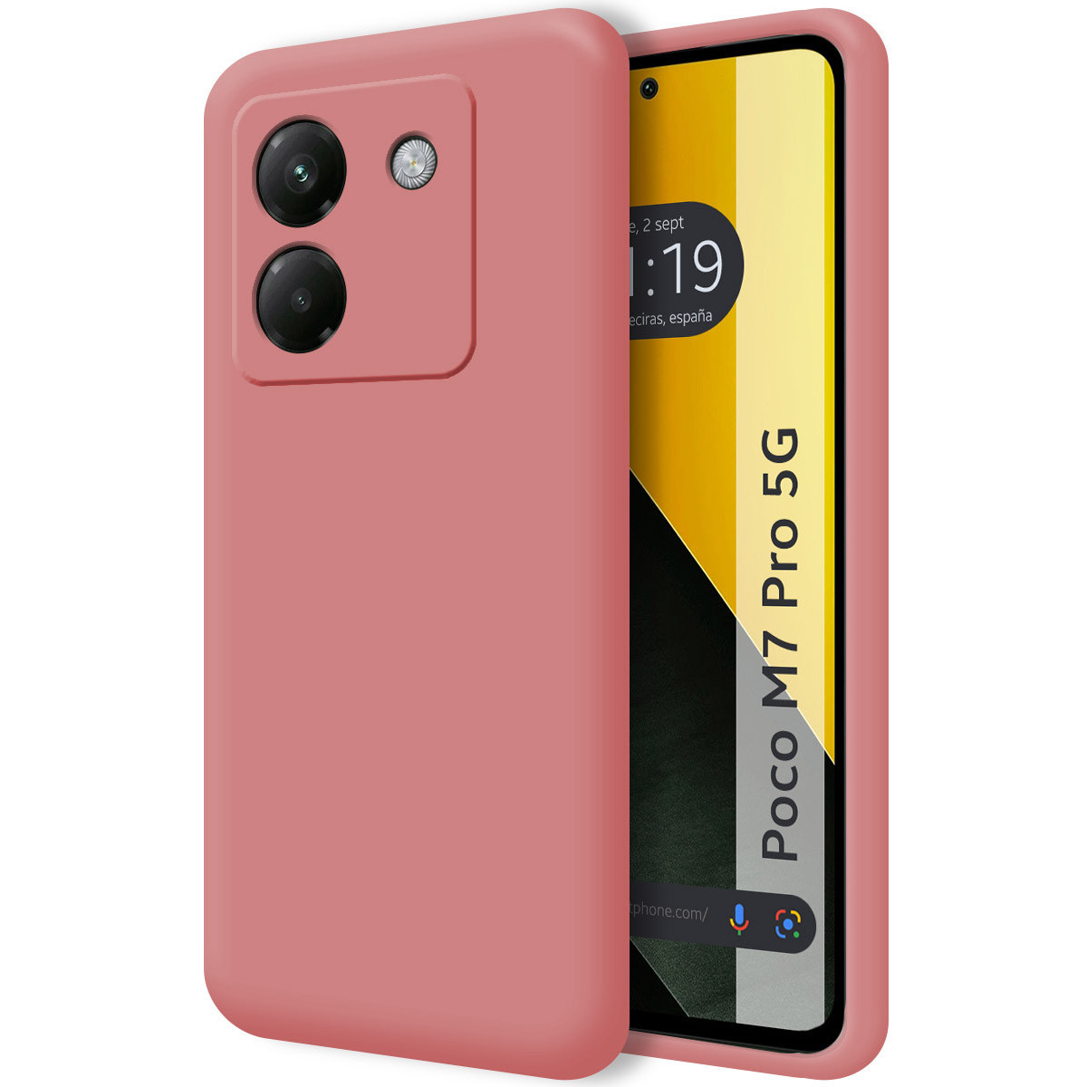 Funda Silicona Líquida Ultra Suave para Xiaomi Poco M7 Pro 5G color Rosa