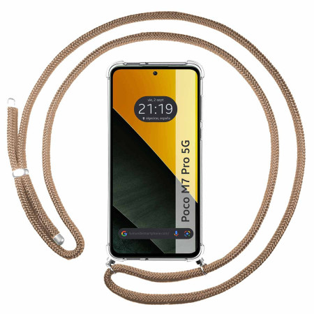 Funda Colgante Transparente para Xiaomi Poco M7 Pro 5G con Cordon Camel