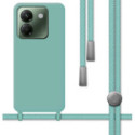 Funda Silicona Líquida con Cordón para Xiaomi Poco M7 Pro 5G color Verde