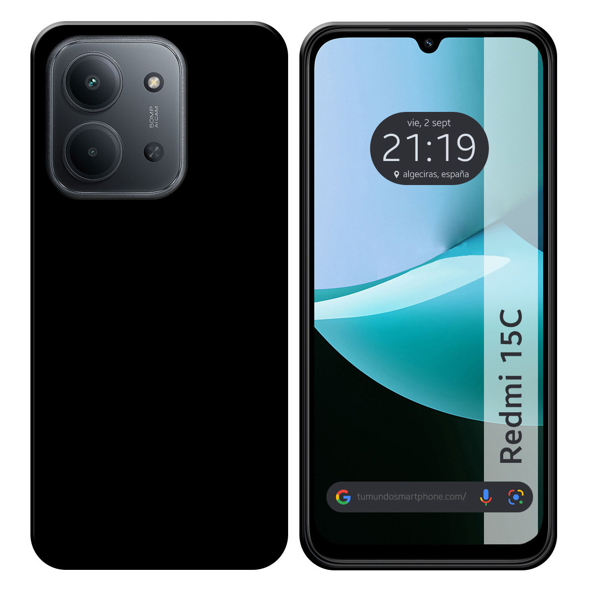 Funda Silicona Gel TPU Negra para Xiaomi Redmi 15C 4G / 5G