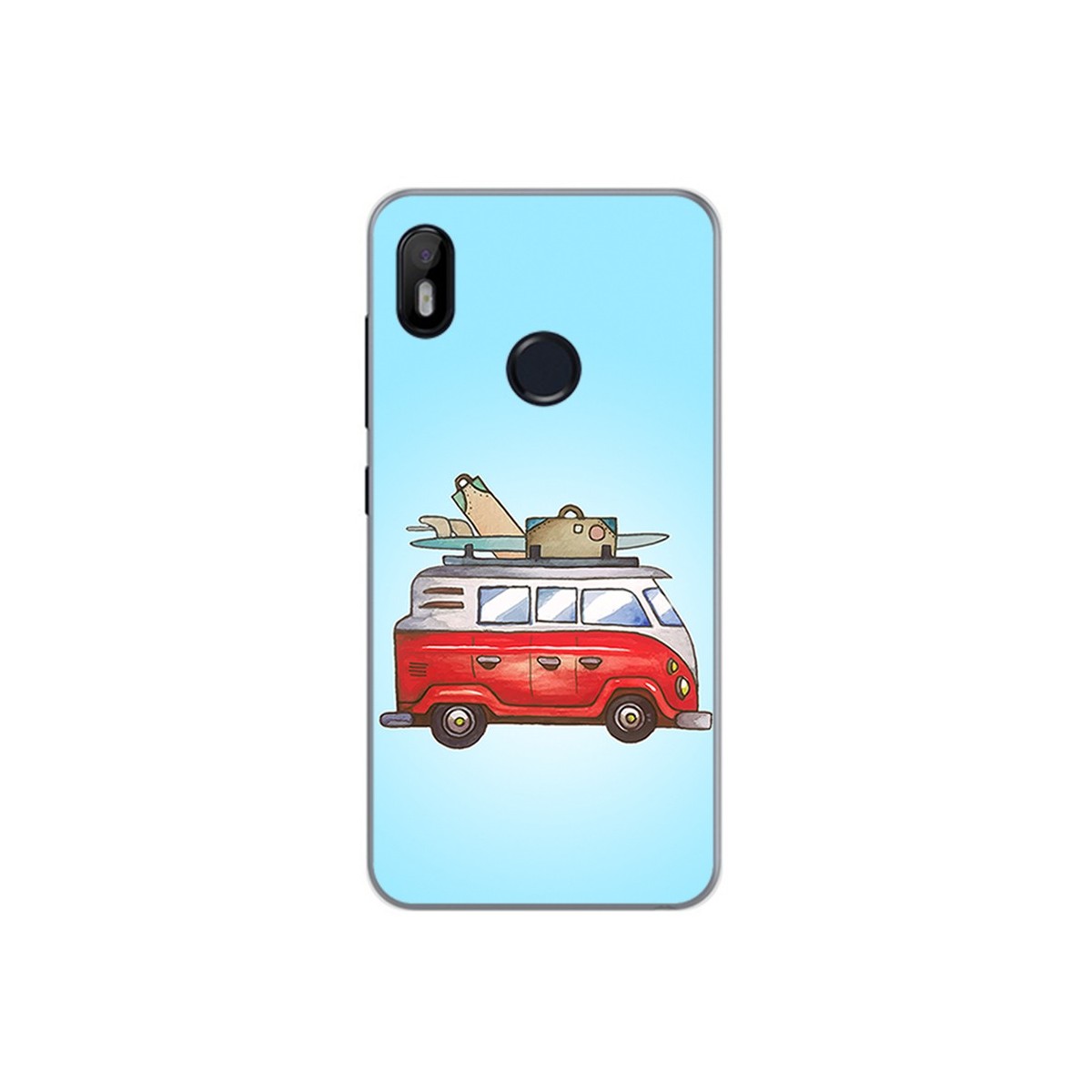 Funda Gel Tpu para Bq Aquaris C Diseño Furgoneta Dibujos
