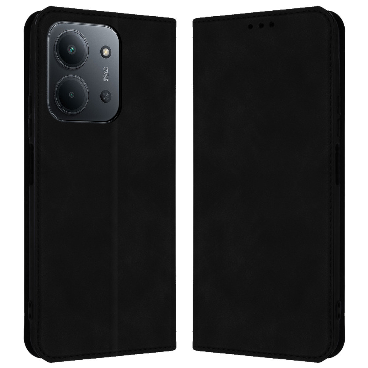 Funda Libro de Polipiel con tarjetero para Xiaomi Redmi 15C 4G / 5G color Negra