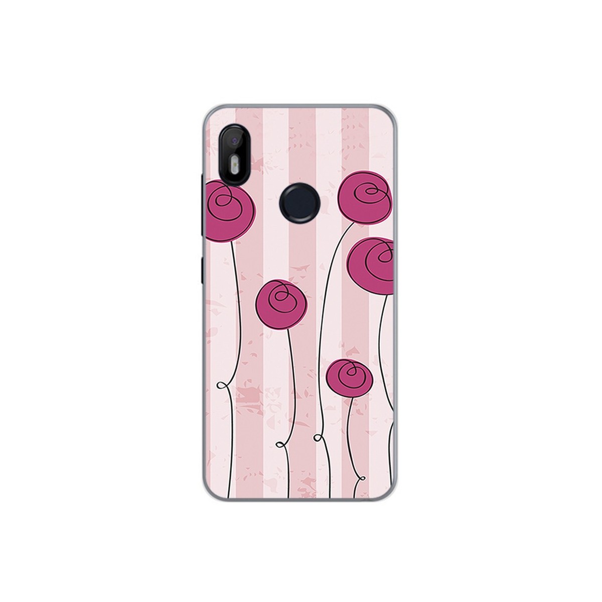Funda Gel Tpu para Bq Aquaris C Diseño Flores Vintage Dibujos