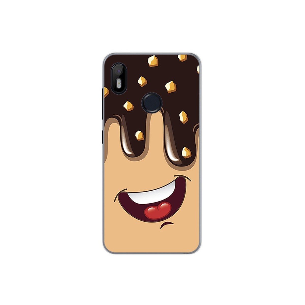 Funda Gel Tpu para Bq Aquaris C Diseño Helado Chocolate Dibujos