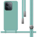 Funda Silicona Líquida con Cordón para Xiaomi Redmi 15C 4G / 5G color Verde