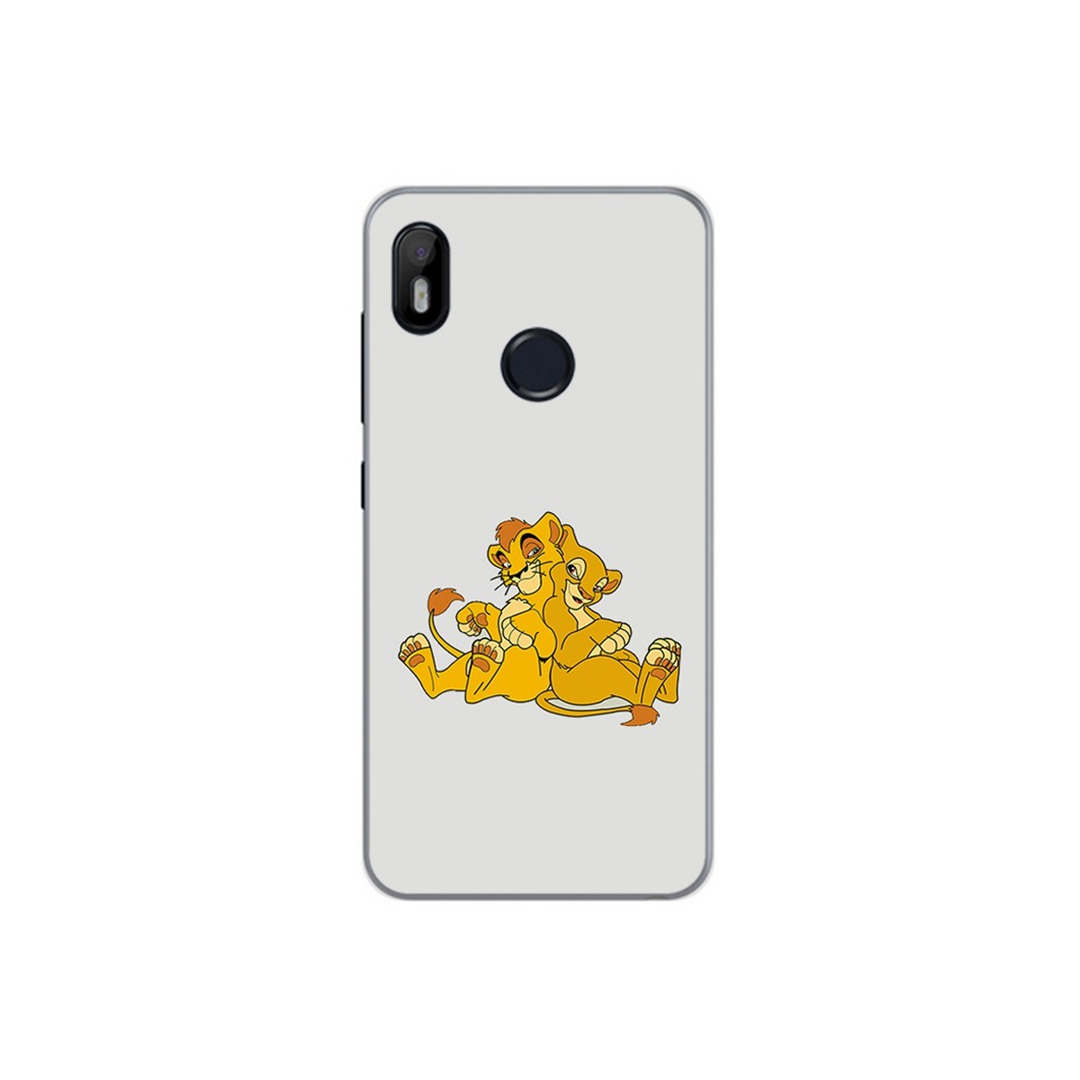 Funda Gel Tpu para Bq Aquaris C Diseño Leones Dibujos
