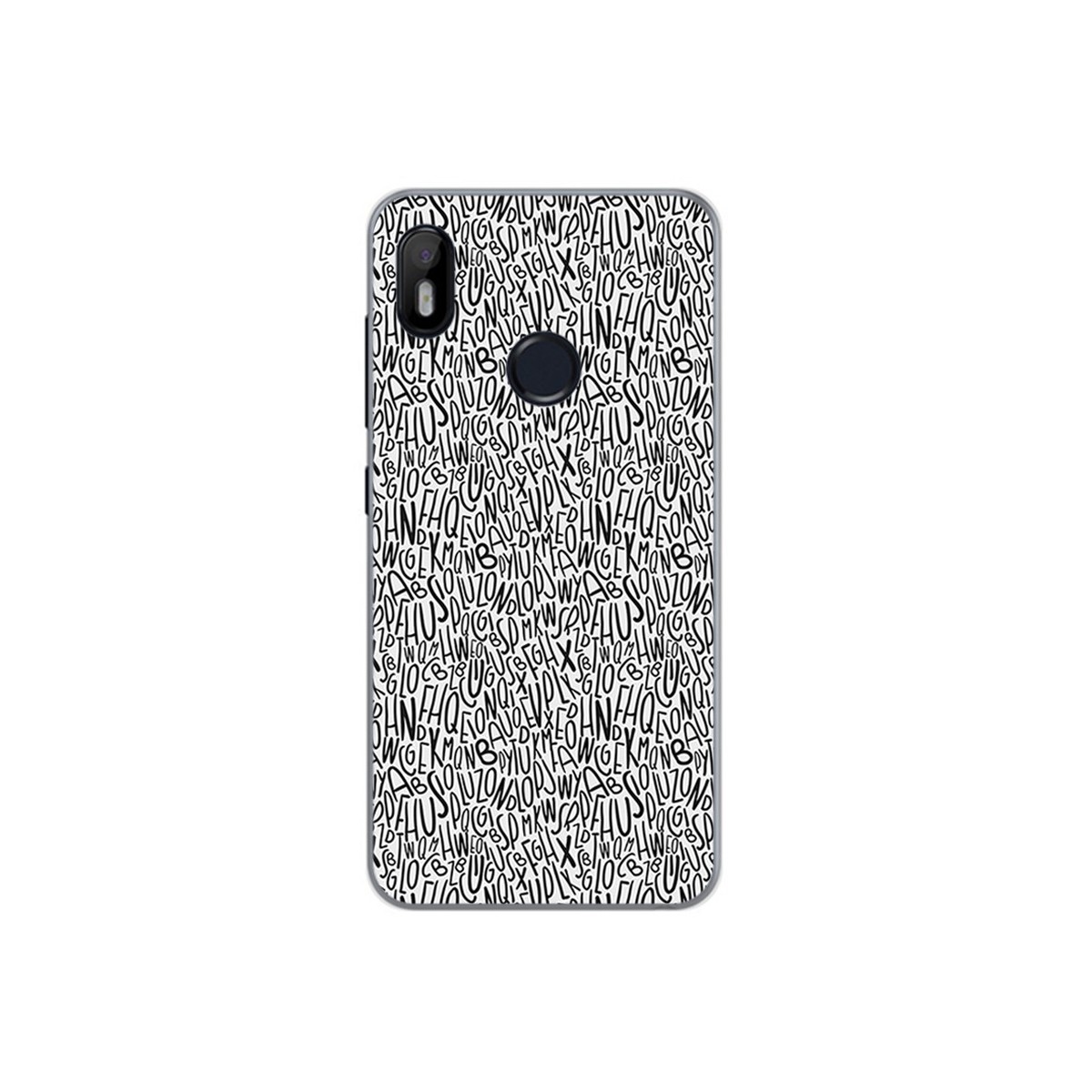 Funda Gel Tpu para Bq Aquaris C Diseño Letras Dibujos