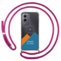 Personaliza tu Funda Colgante Transparente para Oppo A5m / A5 4G / 5G con Cordon Rosa Fucsia Dibujo Personalizada
