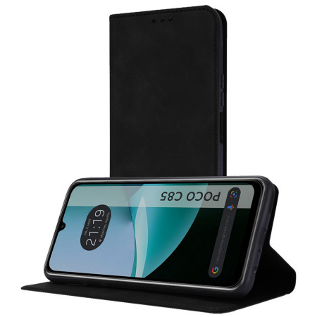 Funda Libro de Polipiel con tarjetero para Xiaomi Poco C85 color Negra