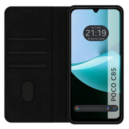 Funda Libro de Polipiel con tarjetero para Xiaomi Poco C85 color Negra 2