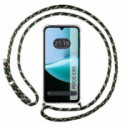 Funda Colgante Transparente para Xiaomi Poco C85 con Cordon Verde / Dorado